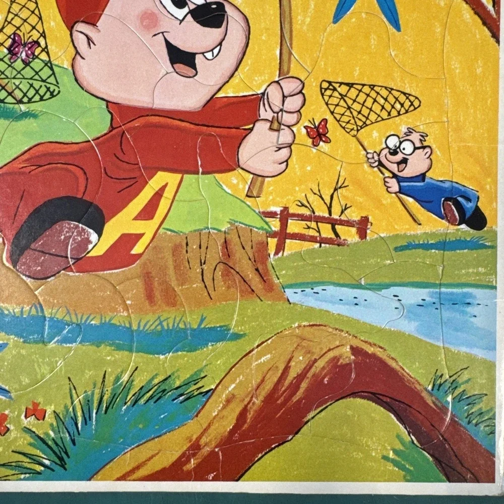 Jigsaw Puzzle Alvin & the Chipmunks VTG 1964 Frame Tray Whitman Preschool 1960s
